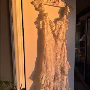 LoveShackFancy Cream Lace Maxi Dress